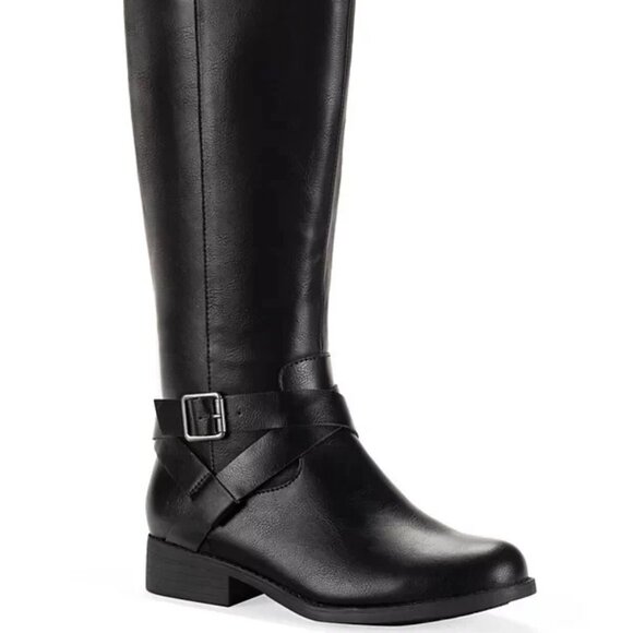 Style & Co Margoo Riding Boots Black Regular Calf 6M Block Heel MSRP $59 - Picture 1 of 7